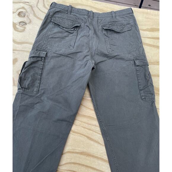 RARE ABERCROMBIE & FITCH Cargo Pants Pockets Men's 100% Cotton Green SIZE 38R - Picture 8 of 9